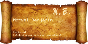 Morvai Benjámin névjegykártya